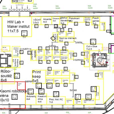 Maker faire Prague - mapka Křižíkův pavilón E